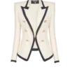 Veste ajustée bicolore à motif natté Veste ajustée bicolore à motif natté