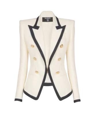 Veste ajustée bicolore à motif natté Veste ajustée bicolore à motif natté