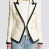 Veste ajustée bicolore à motif natté Veste ajustée bicolore à motif natté