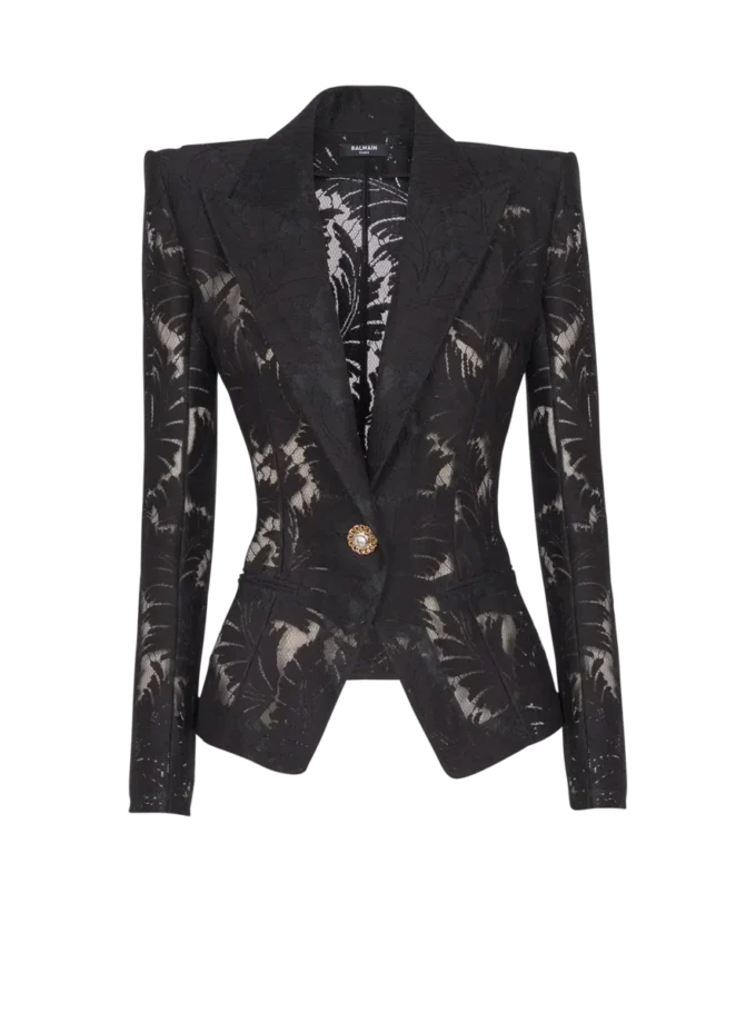 Veste ajustée en dentelle à 1 bouton Veste ajustée en dentelle à 1 bouton