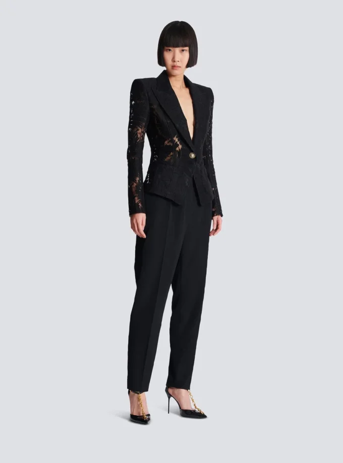 Veste ajustée en dentelle à 1 bouton Veste ajustée en dentelle à 1 bouton