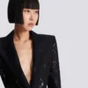 Veste ajustée en dentelle à 1 bouton Veste ajustée en dentelle à 1 bouton