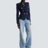 Veste ajustée en laine à 6 boutons Veste ajustée en laine à 6 boutons