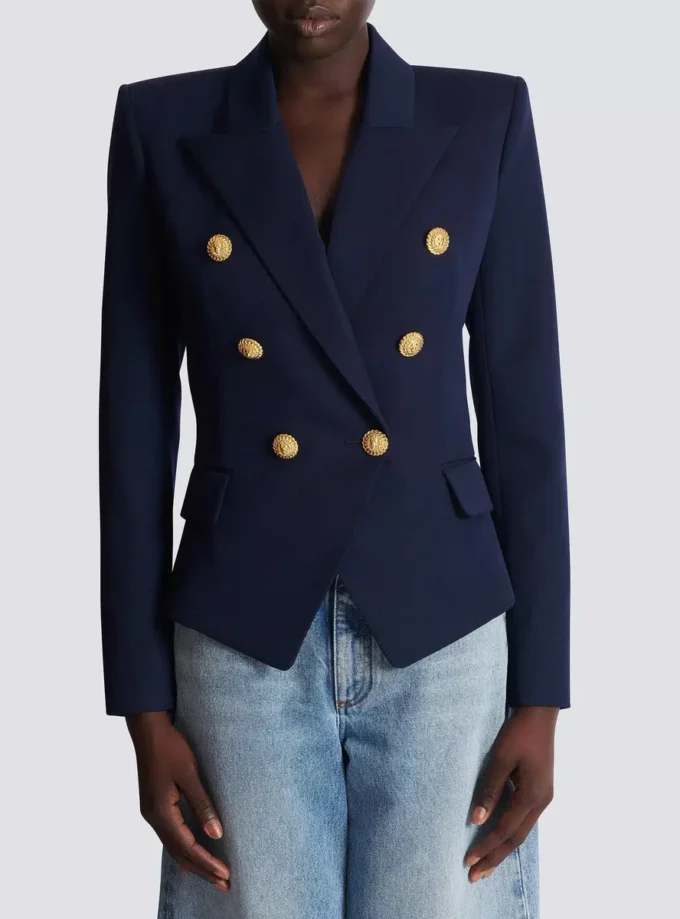 Veste ajustée en laine à 6 boutons Veste ajustée en laine à 6 boutons