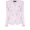 Veste ajustée en tweed pied-de-poule à 6 boutons