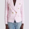 Veste ajustée en tweed pied-de-poule à 6 boutons