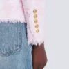 Veste ajustée en tweed pied-de-poule à 6 boutons