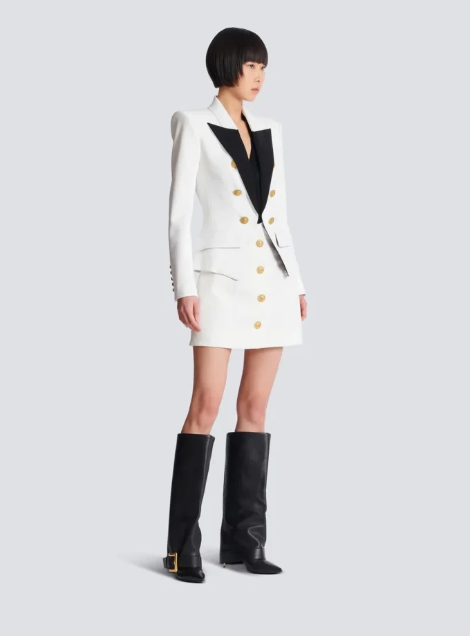 Veste bicolore à 6 boutons