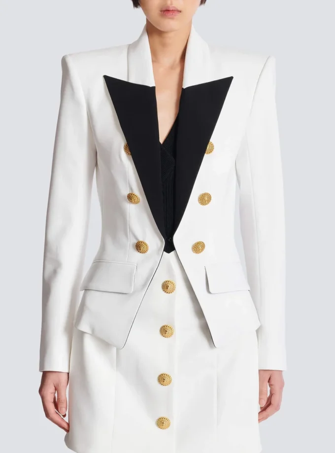 Veste bicolore à 6 boutons
