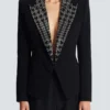 Veste brodée à 6 boutons