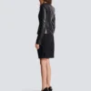 Veste courte à basque en cuir d’agneau Veste courte à basque en cuir d’agneau