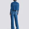 Veste courte en denim délavé Veste courte en denim délavé