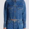 Veste courte en denim délavé Veste courte en denim délavé