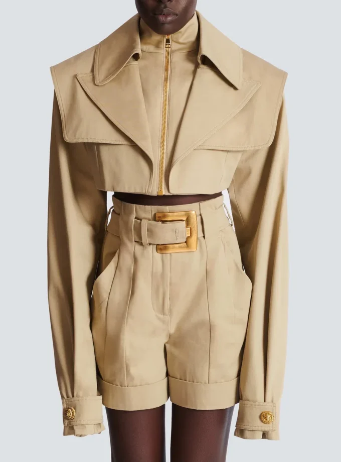 Veste courte en gabardine Veste courte en gabardine
