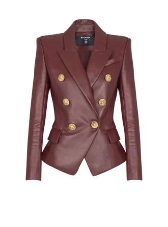 Veste en cuir d’agneau à 6 boutons Veste en cuir d’agneau à 6 boutons