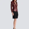 Veste en cuir d’agneau à 6 boutons Veste en cuir d’agneau à 6 boutons