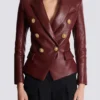 Veste en cuir d’agneau à 6 boutons Veste en cuir d’agneau à 6 boutons