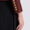 Veste en cuir d’agneau à 6 boutons Veste en cuir d’agneau à 6 boutons