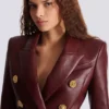 Veste en cuir d’agneau à 6 boutons Veste en cuir d’agneau à 6 boutons