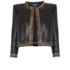 Veste en cuir d’agneau bord à bord avec bordure en chaîne Veste en cuir d’agneau bord à bord avec bordure en chaîne
