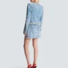 Veste en denim avec bordure en perles