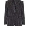 Veste en laine à 1 bouton avec rayures en cristal