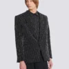 Veste en laine à 1 bouton avec rayures en cristal
