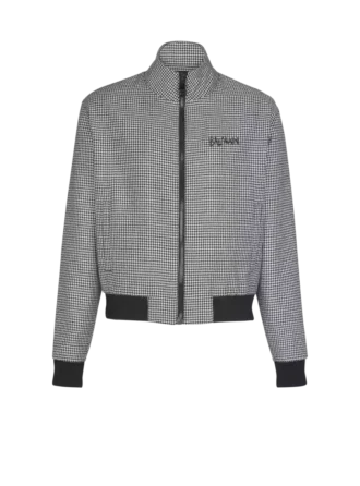 Veste en laine à motif pied-de-poule Veste en laine à motif pied-de-poule