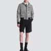 Veste en laine à motif pied-de-poule Veste en laine à motif pied-de-poule