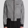 Veste en laine à motif pied-de-poule Veste en laine à motif pied-de-poule