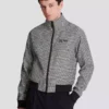 Veste en laine à motif pied-de-poule Veste en laine à motif pied-de-poule