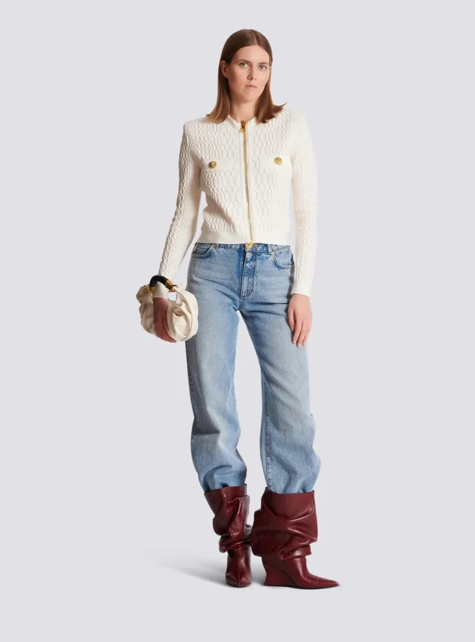 Veste en maille crocodile