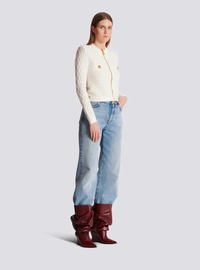 Veste en maille crocodile