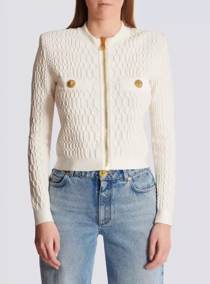 Veste en maille crocodile