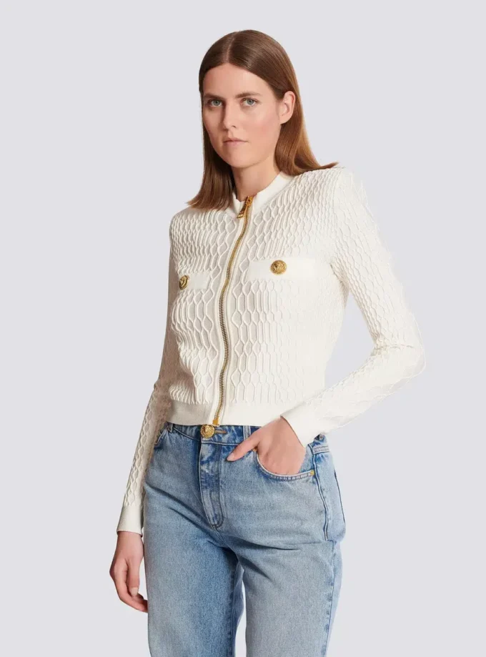 Veste en maille crocodile