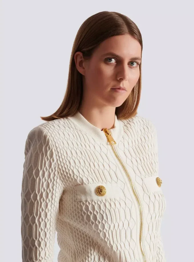 Veste en maille crocodile