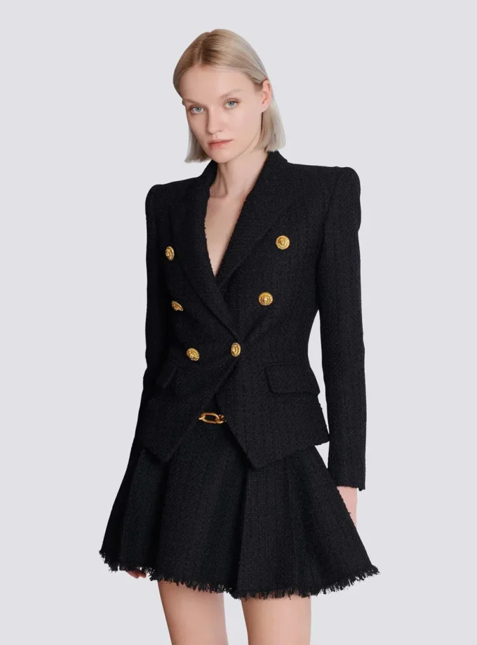 Veste en tweed à 6 boutons Veste en tweed à 6 boutons