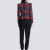 Veste en tweed à carreaux avec ceinture Veste en tweed à carreaux avec ceinture