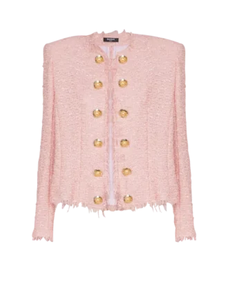 Veste en tweed à paillettes bord à bord Veste en tweed à paillettes bord à bord