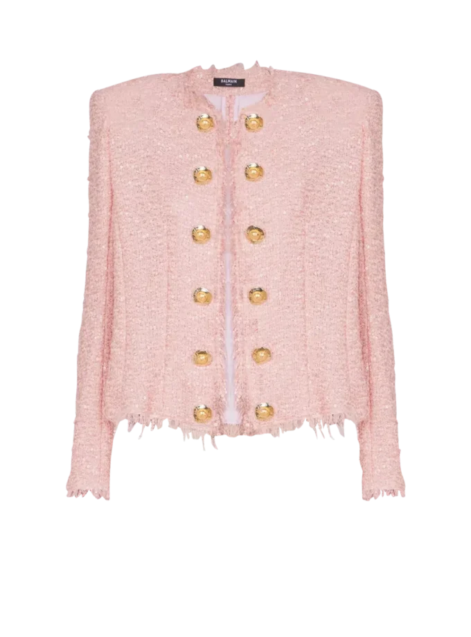 Veste en tweed à paillettes bord à bord Veste en tweed à paillettes bord à bord