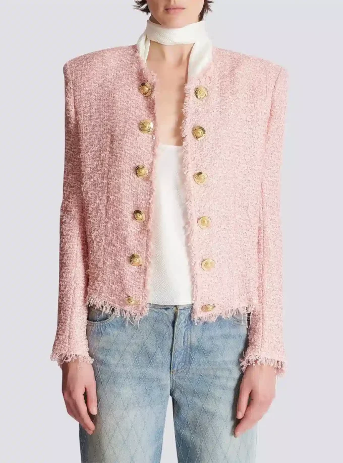 Veste en tweed à paillettes bord à bord Veste en tweed à paillettes bord à bord