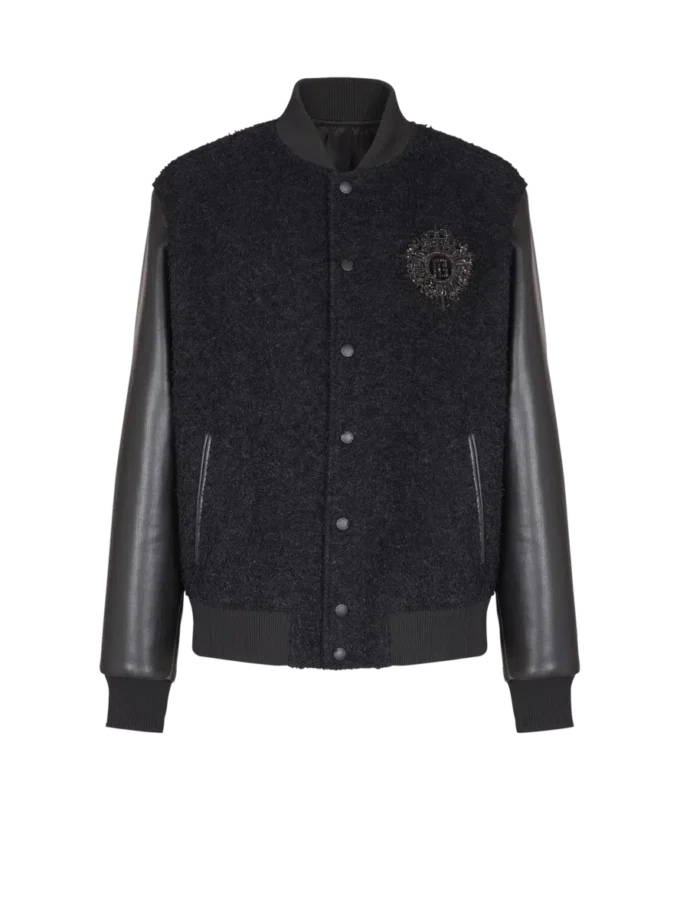 Veste en tweed universitaire et simili cuir Veste en tweed universitaire et simili cuir