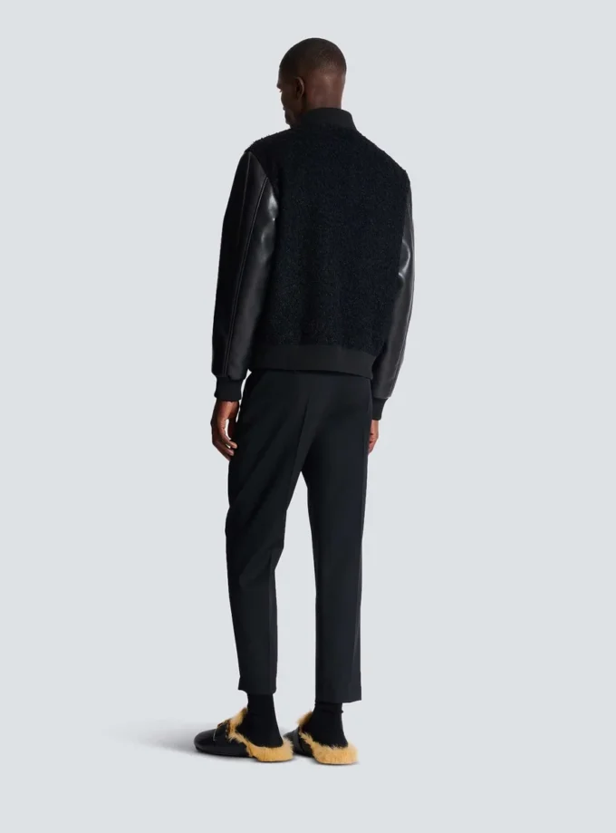 Veste en tweed universitaire et simili cuir Veste en tweed universitaire et simili cuir