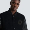 Veste en tweed universitaire et simili cuir Veste en tweed universitaire et simili cuir