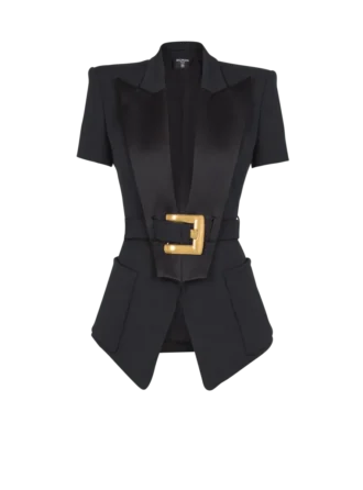 Veste grain de poudre avec détail ceinture Veste grain de poudre avec détail ceinture