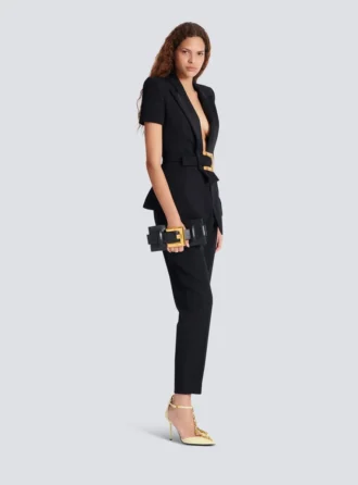 Veste grain de poudre avec détail ceinture Veste grain de poudre avec détail ceinture