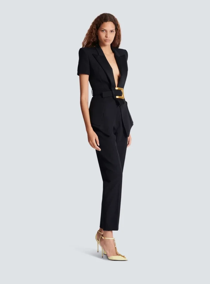 Veste grain de poudre avec détail ceinture Veste grain de poudre avec détail ceinture