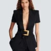 Veste grain de poudre avec détail ceinture Veste grain de poudre avec détail ceinture