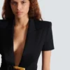Veste grain de poudre avec détail ceinture Veste grain de poudre avec détail ceinture