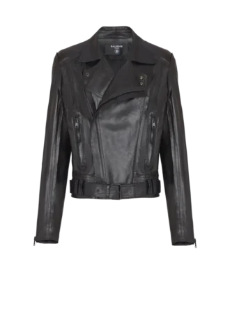 Veste motard légère en cuir d’agneau Veste motard légère en cuir d’agneau